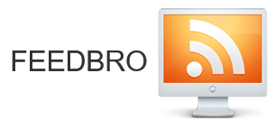Feedbro with a Computer Computer Monitor and an RSS Feed icon